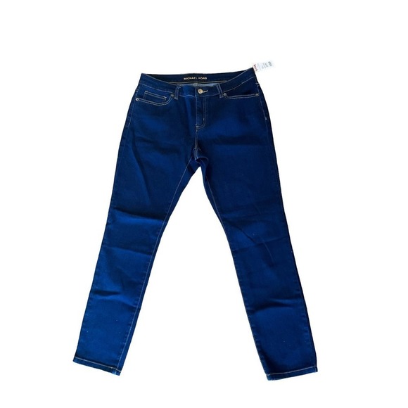 Michael Kors Skinny Jeans Women SZ 10 Blue Denim Mid Rise 5-Pockets Dark Wash - Picture 1 of 8